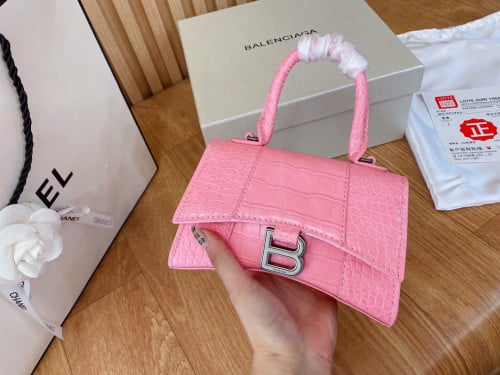 HOURGLASS SMALL HANDBAG CROCODILE EMBOSSED