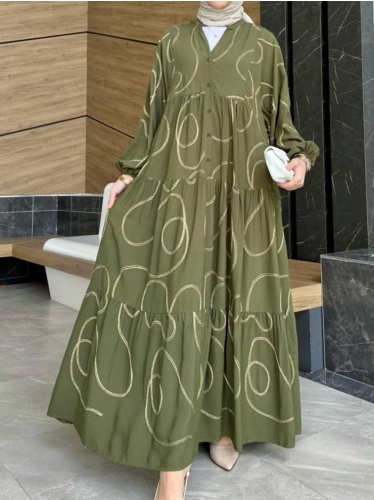 فستان مطبوع ناعم