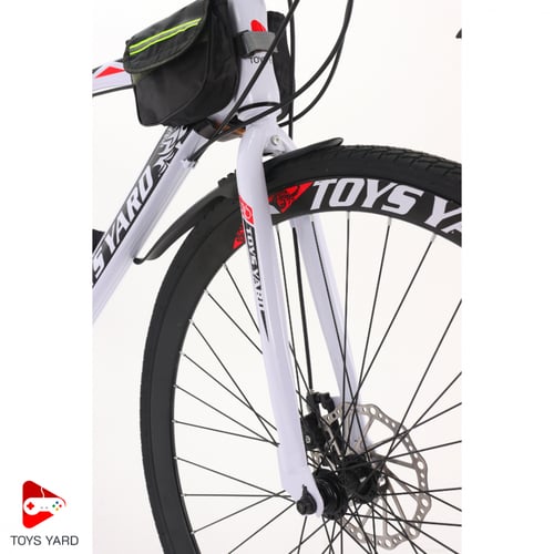 دراجة هوائية رياضية رود للطرق المستويه أحمر بأبيض