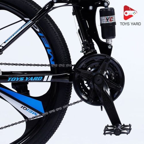 دراجة هوائية رياضية قابلة للطي أزرق بأسود