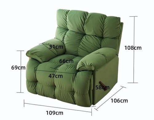 كرسي استرخاء مخمل لون اخضر