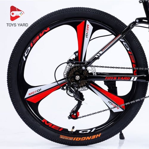 دراجة هوائية رياضية قابلة للطي أحمر بأسود