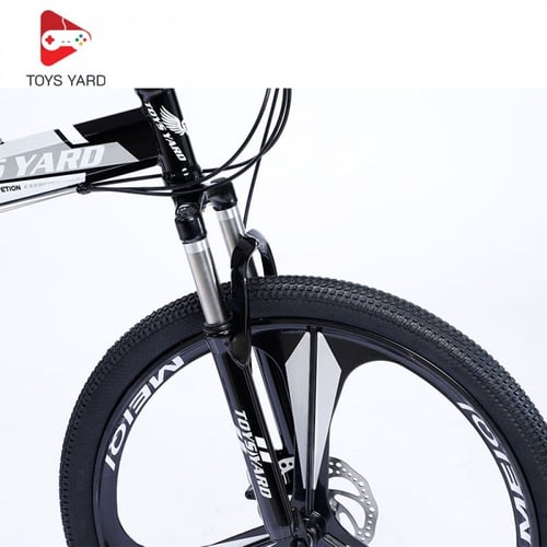 دراجة هوائية رياضية قابلة للطي رصاصي بأسود