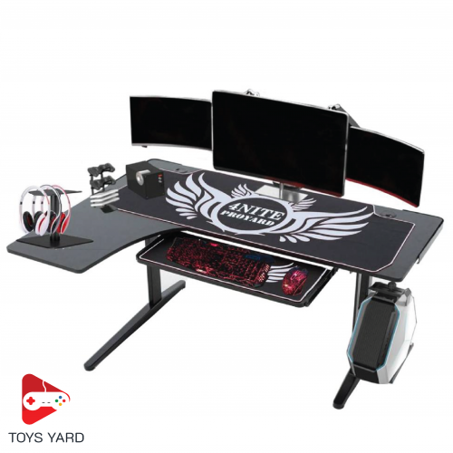 طاولة قيمنق زاوية لون اسود ماوس ابيض