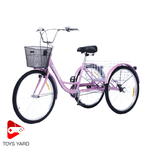 دراجة 3 كفرات رياضي لون وردي