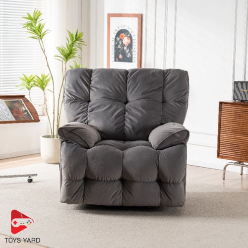 كرسي استرخاء مخمل لون رمادي