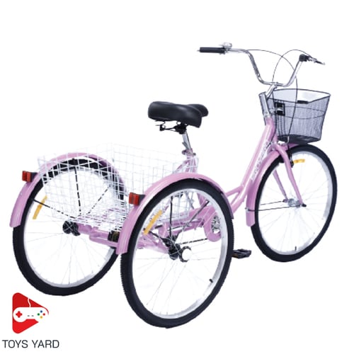 دراجة 3 كفرات رياضي لون وردي