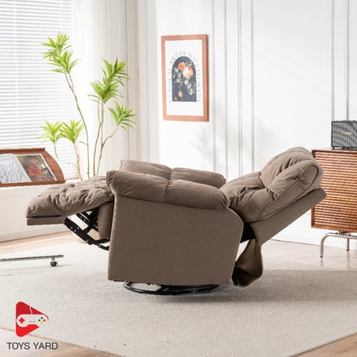 كرسي استرخاء مخمل لون بني