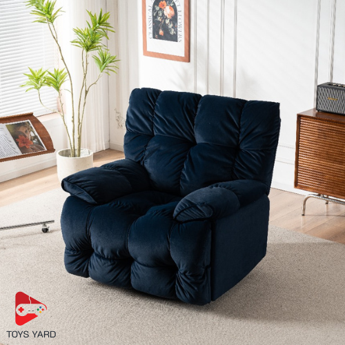 كرسي استرخاء مخمل لون كحلي