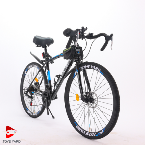 دراجة هوائية رياضية رود للطرق المستويه أزرق بأسود