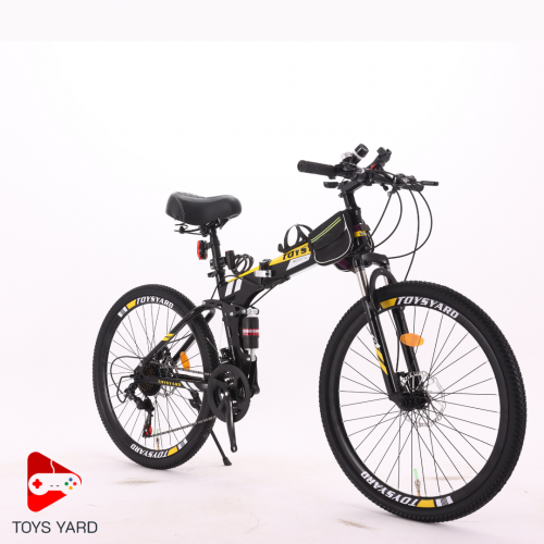 سيكل هوائي قابل للطي هجين لون أصفر بأسود