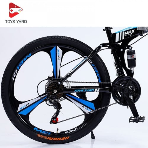 دراجة هوائية رياضية قابلة للطي أزرق بأسود