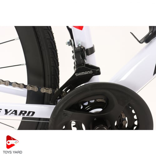 دراجة هوائية رياضية رود للطرق المستويه أحمر بأبيض