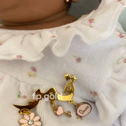 بروش مطلي ذهب يمكن تغيير الفصوص مرفق صوره للفصوص