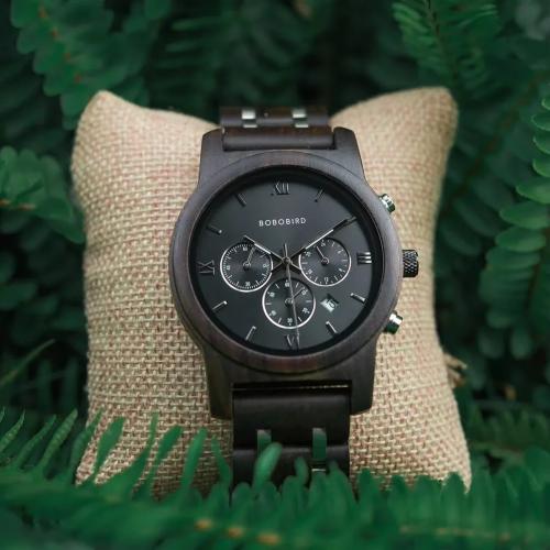 ساعة BOBO BIRD رجالية خشبية كرونوغراف