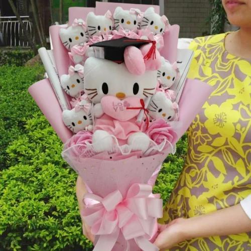 مرحبا كيتي سانريو باقة هدايا محشوة من القطيفة مع ق...