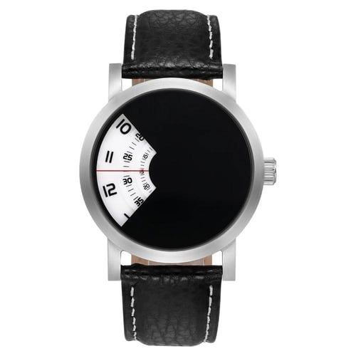 ساعة بيرني للرجال كوارتز قرص دوار مينا سوداء
