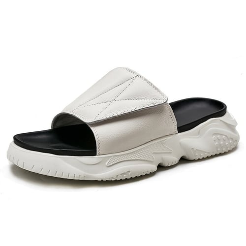 صندل رجالي جلد طبيعي جلد البقر عالي الجودة مضاد لل...