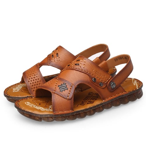 صندل رجالي جلد طبيعي جلد البقر صندل كاجوال