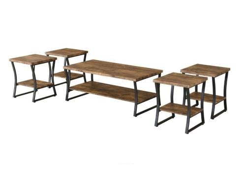 طقم شاي خشب 1+4