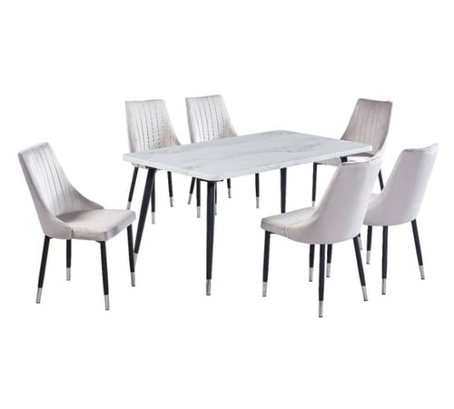 طاولة طعام رخام 6 كرسي