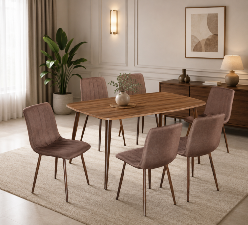 طاولة طعام خشب 6 كرسي M-023 BROWN/BROWN