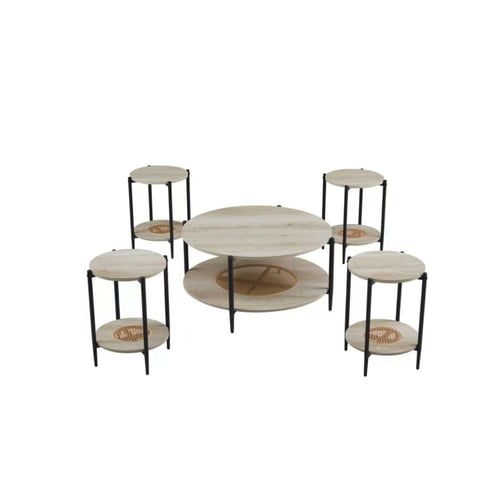 طقم شاي خشب 1+4