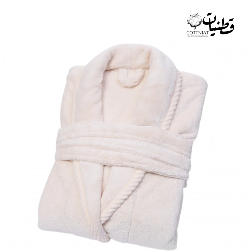روب استحمام مع منشفة شعر - اوف وايت
