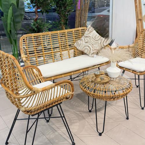 طقم جلسة خارجية خيزران لــ4 أشخاص