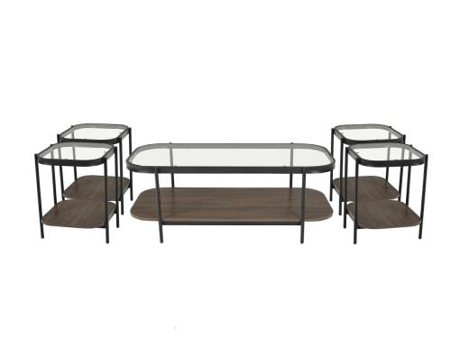 طقم شاي خشب 1+4