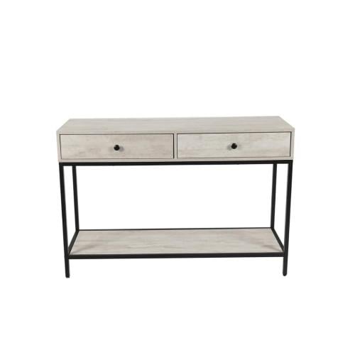 كنسول خشب مع زجاج