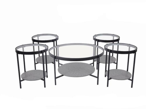 طقم شاي خشب 1+4