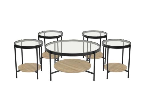 طقم شاي خشب 1+4