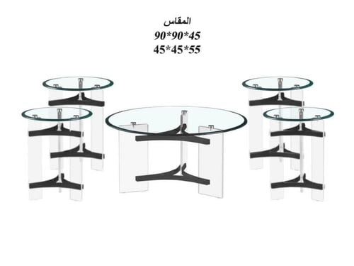 طقم شاي زجاج +اكرليك 1+4