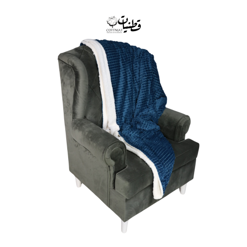 بطانية مخمل و فرو تركواز