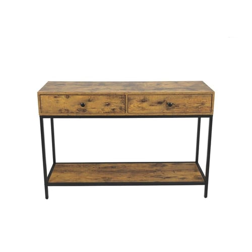 كنسول خشب مع زجاج