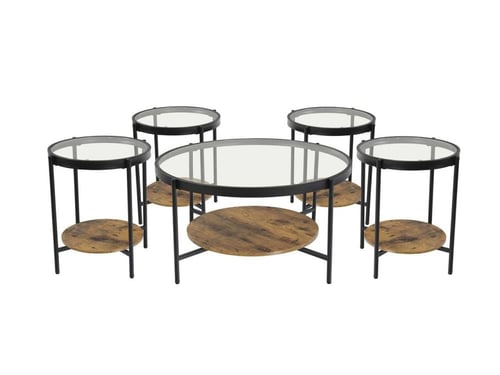 طقم شاي خشب 1+4