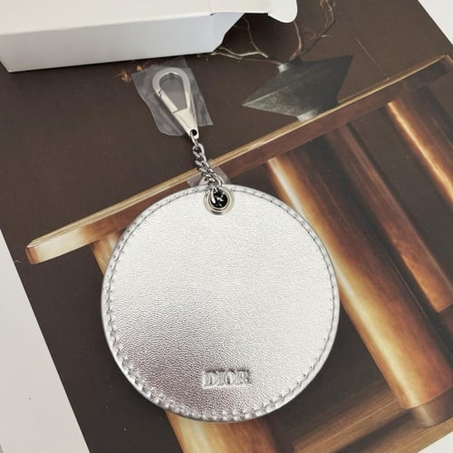 DIOR silver leather mirror chain