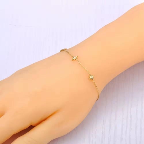 Pointed Star stainless steel gold bracelet