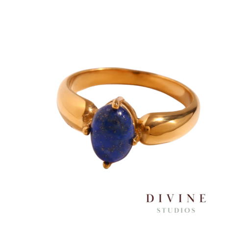 Natural Stone Stainless steel gold plated ring
