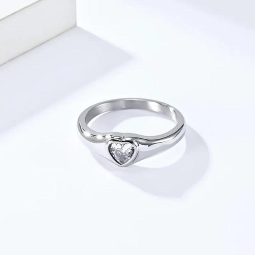 Charming heart Stainless Steel silver ring