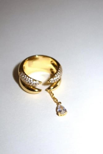 Twinkle fall copper gold plated ring