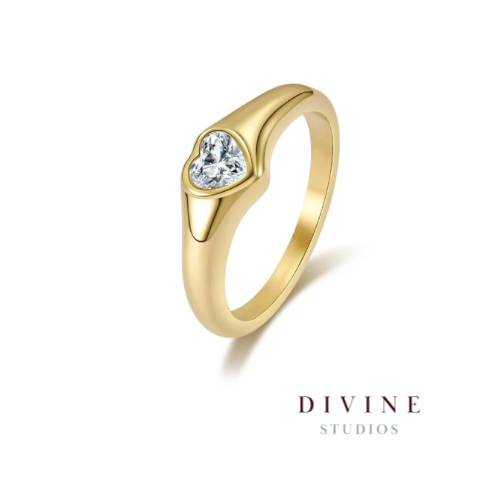 Charming heart Stainless Steel gold ring