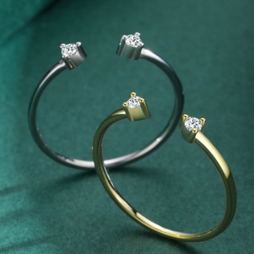 Adjustable open ends silver 925 ring