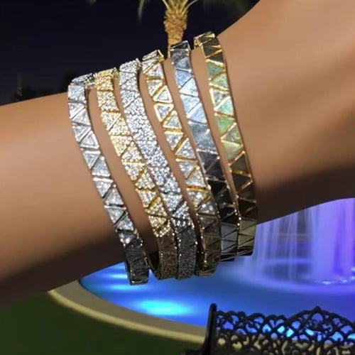 Triangle cut gold plated copper Bracelet