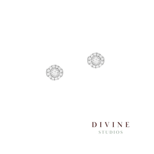 JOY ROUND DIAMONDS SM SILVER 925 EARRINGS