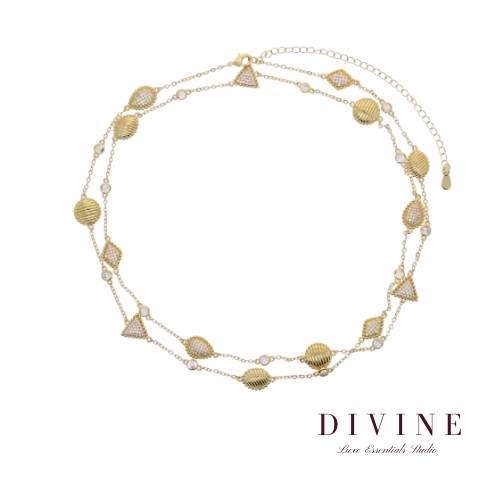 Charm long shell gold plated