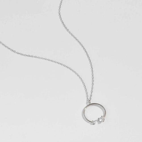 Simple open end silver 925 Necklace