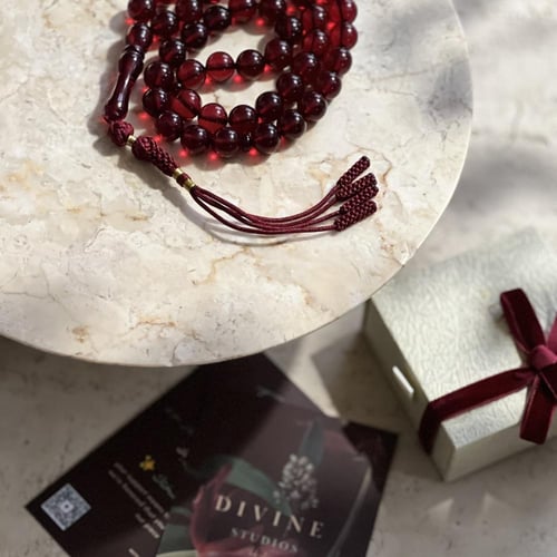 سبحة بكلايت دم الغزال كركوشة عنابي