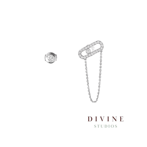 MOVE UNO CHAIN AND STUD SILVER 924 EARRINGS